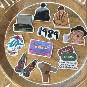 Taylor swift stickers x10 NEW folklore, 1989, 13 microphone, stickers
